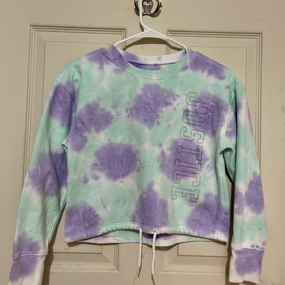 Girls Size 8 Justice Tie Die Pullover with Tie